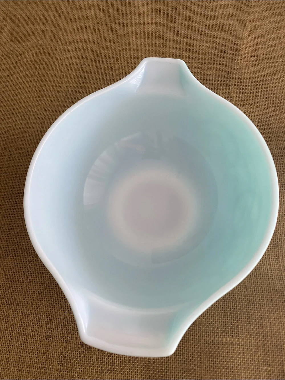 VTG  1959 Pyrex Turquoise Scroll Cinderella bowl, model #443.
